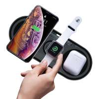 15W Fast QI Wireless Charger USB C Quick Charge 3 in 1 wireless charging pad Compatible Any Qi-phones/Watch/earphone