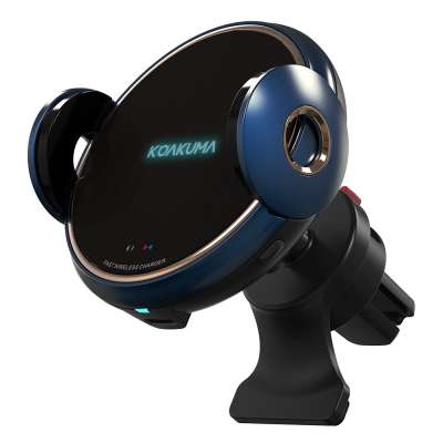 Round Shape Auto Clamping Phone Holder,Infrared Smart Sensor Dual USB QC3.0 Ports 10W 7W